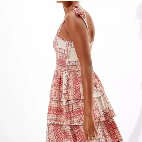 American Eagle Outfitters Red and Cream Mini Dress - Picture 7 of 11